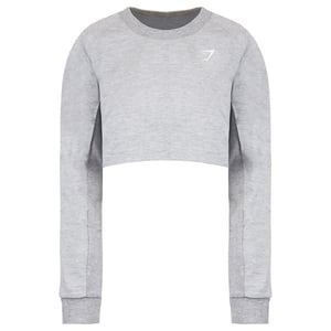 Gymshark Cropped Damengrau Margelpullover