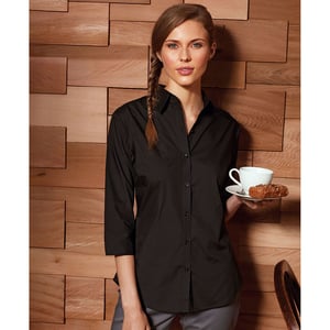 Premier - Bluse für Damen 3/4 Ärmel (Schwarz)