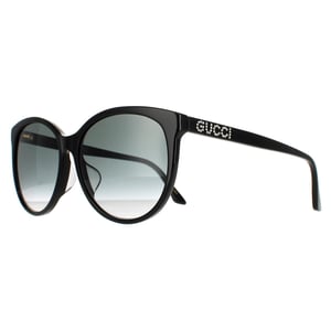 Gucci Round Womens Glänzend Schwarz Grau Gradient GG0729SA
