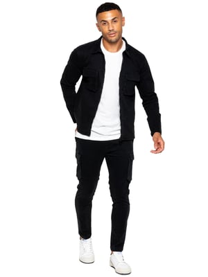 Enzo | Herren Cargo-Trainingsanzug-Set - Schwarz