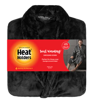 Wärmehalter - Weicher warmer Morgenmantel für Herren - Schwarz