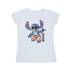 Disney Damen/Lilo & Stitch Bermuda-Shorts T-Shirt aus Baumwolle (Weiß)