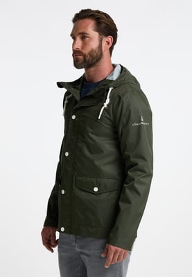 Dreimaster Regenjacke mit einem dezenten Print auf der Oberstoffrückseite Herren Dunkeloliv