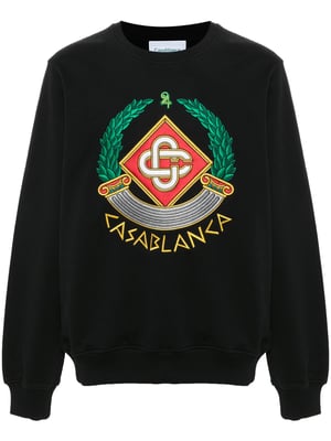 Casablanca Casa Wappen besticktes Sweatshirt in Schwarz