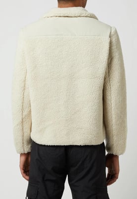Calvin Klein Zip durch Teddy Pelz Fleece Jacke in Stein