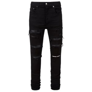 Schwarze OD-Jeans „Thrasher“ aus Amiri-Leder