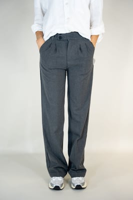 Amelia Damenhose Grau Wide Leg