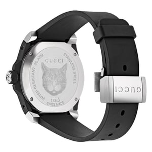 Gucci YA136320 Feline Motiv schwarzes Zifferblatt Unisex-Uhr