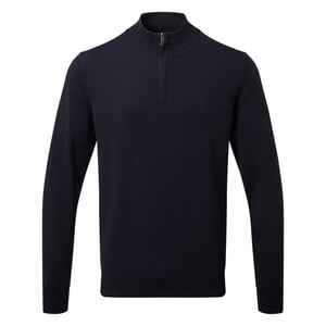 Asquith & Fox Herren Sweatshirt mit Reißverschluss aus Baumwollmischung (French Navy)