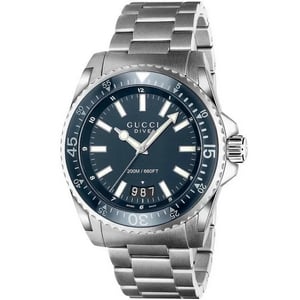Gucci YA136203 Dive Blaues Zifferblatt Edelstahl Herrenuhr