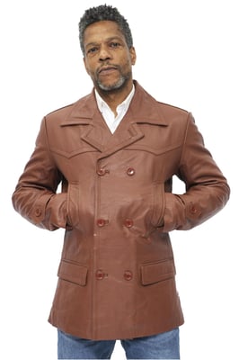 Herren-Peacoat aus Rindsleder-Krakaw
