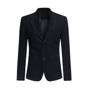 Herren Casual 2 Knöpfe Herbst Blazer Slim Fit Sportmantel Schwarz
