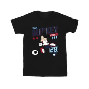 Disney - "Mickey Mouse Team Mickey Football" T-Shirt für Jungen (Schwarz)