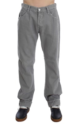 Dolce & Gabbana Graue Baumwoll-Jeans mit geradem Schnitt