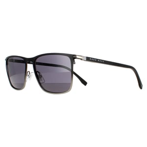 Hugo Boss Rectangle Mens Black Ruthenium/Dark Grey 1004/S Sonnenbrillen