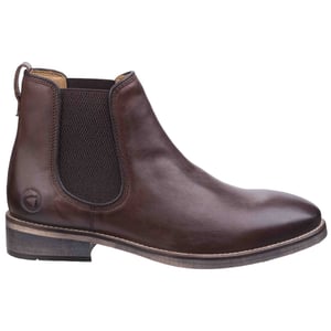 Cotswold Mens Corsham Town Leder Pull On Casual Chelsea Ankle Boots (Dunkelbraun)