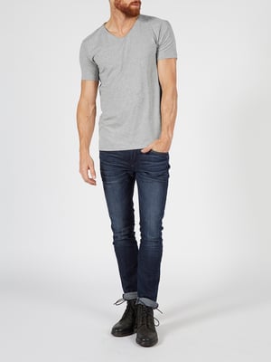 Petrol Industries - 2-er Pack Basic-T-Shirt V-Ausschnitt Herren - Grau