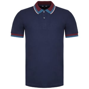 Ben Sherman Streifenkragen Herren Navy Polo -Hemd