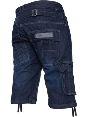 Enzo Herren Cargo Combat Denim Shorts