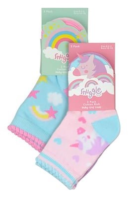 Baby Mädchen Einhorn Design Socken | 6 Paar Multipack | Socken Snob | Weiche Baumwolle Neuheit Socken - Einhorn