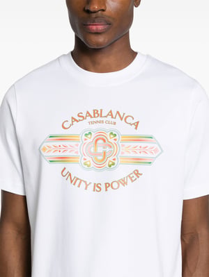 Casablanca Einigkeit ist Macht Bedrucktes T-Shirt in Weiß