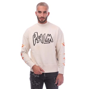 Bedrucktes Rollkragen-Sweatshirt in Weiß