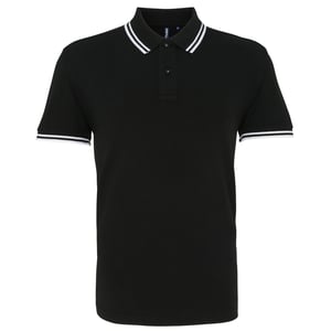 Asquith & Fox Herren Classic Fit Tipped Polo Shirt (Schwarz/Weiß)