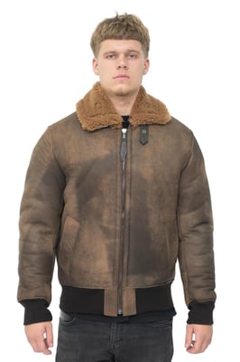 Herren-Bomberjacke aus antikem Schaffell – Algorta