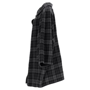 Balenciaga Karierter Flanellmantel aus grauer Wolle