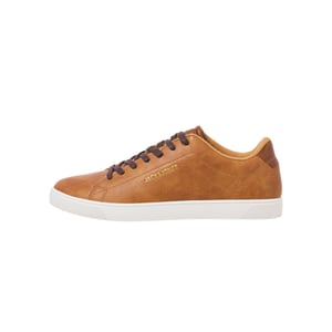 Herren-Turnschuhe von der Marke Jack & Jones. Der Schuh ist aus hochwertigem Kunstleder gefertigt.  Marke: Jack & JonesModellname: BossKategorie: HerrenschuheMaterialien: KunstlederFarbe: cognac