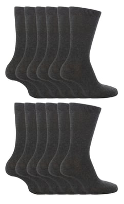 12 Paar Multipack Kids Plain School Socken | Jungen & Mädchen | 3 Größen | Sock Snob Childrens Cotton Rich Socks - Grau