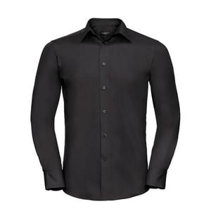 Russell Collection - Hemd für Herren Langärmlig (Schwarz)