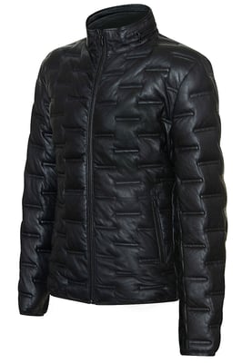 Herren-Puffer-Stepp-Bomber-Lederjacke – Recife