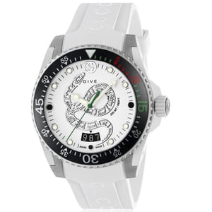 Gucci YA136330 Dive Weiß Schlange Motiv Zifferblatt Herrenuhr