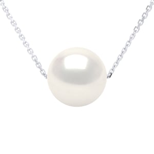 Halskette, echte Süßwasser-Zuchtperle, rund, 8–9 mm
