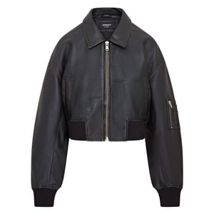 Übergroße Damen-Bomberjacke MA-1 aus Leder