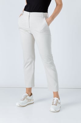 Sandfarbene angepasste Stretch-Hose