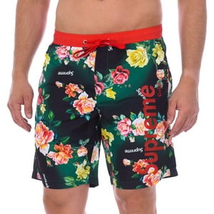 Boxer-Badeanzug mit Rosendruck