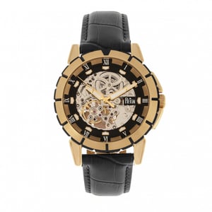 Reign Philippe Automatik Skelett-Lederarmbanduhr
