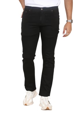 MYT Herren-Jeans mit geradem Bein, Hyper-Stretch-Denim in Schwarz