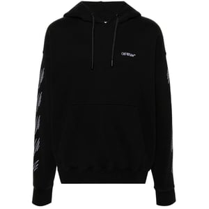 Off-White Stitch Diag Design Skate Fit Schwarzer Kapuzenpullover