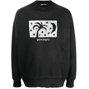 Schwarzes Sweatshirt mit Nightsky-Design von Palm Angels