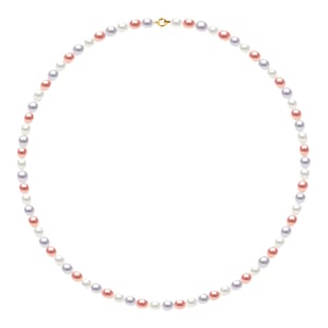 DIADEMA - Halskette - Echte Süßwasserperlen - Pastellfarben - Gelbgold