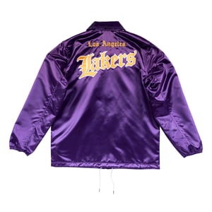 Mitchell & Ness Los Angeles Lakers NBA Old English verblasste Satinjacke