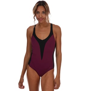 Speedo Sculpture OpalLux Damen Badeanzug in Lila schwarz