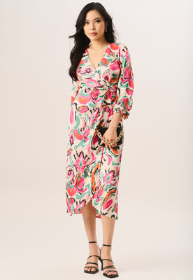 Multi Print Wickel-Midikleid