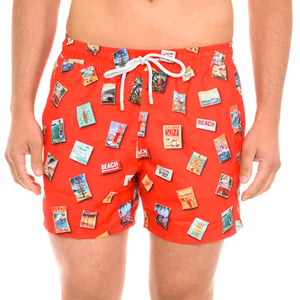 Herren-Badeanzug mit Kordelzug und Netzfutter JFSS20SW18-POSTERSRED-MULTICOLOR