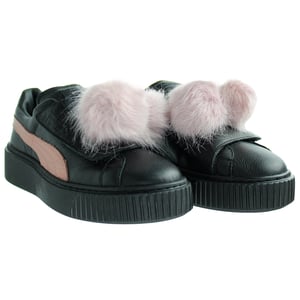 Puma -Korb -Plattform Pompom Damen schwarze Trainer