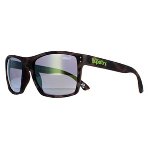 Superdry Sonnenbrille Kobe SDS 122 Matt gummiert Schildpatt Grau Gelb Flash Mirror