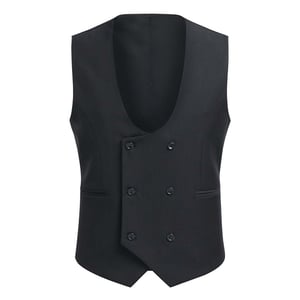 Zweireihige Weste in Slim Fit in Schwarz